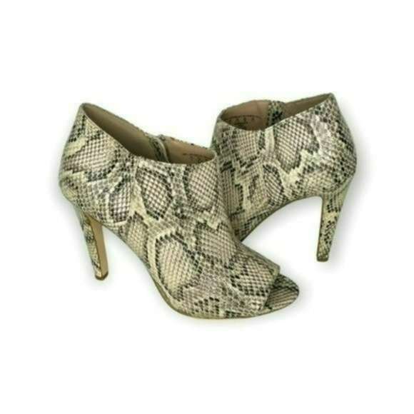 Charles Jourdan Retro Beige Paris Valentine Snakeskin Stiletto Boots Size 9 - Picture 4 of 13